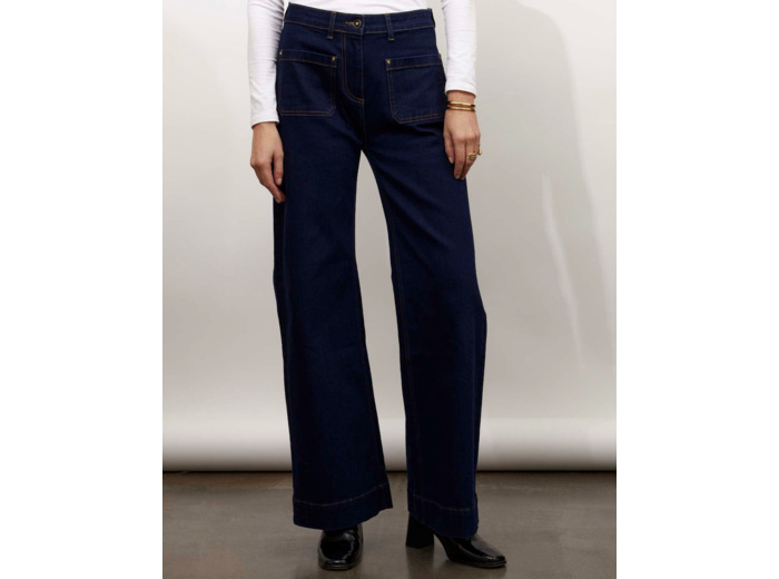 Jean long Wide MARINE Femme