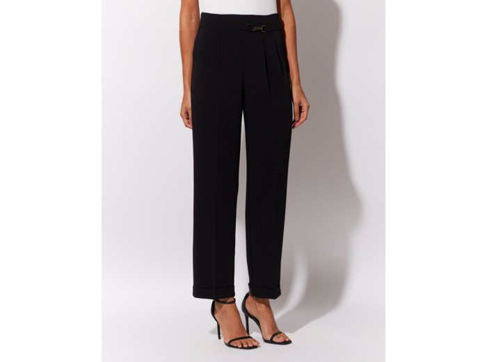 Pantalon long droit uni NOIR Femme