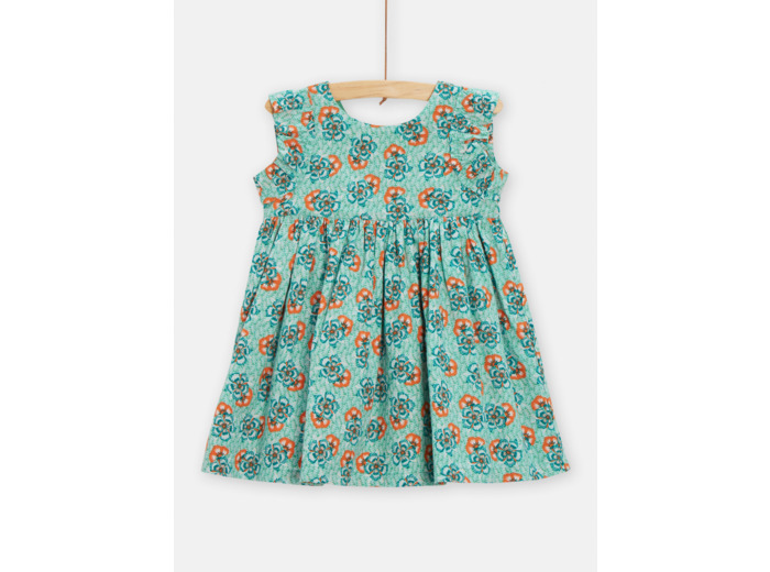 Robe vert menthe à imprimé fleuri pour bébé fille