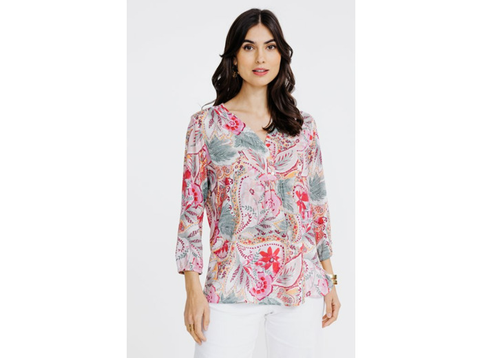 Tunique avec plastron col froufrou