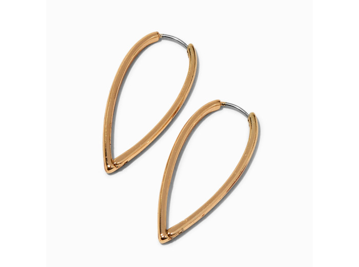 Créoles à charnière en pointes 40 mm couleur dorée