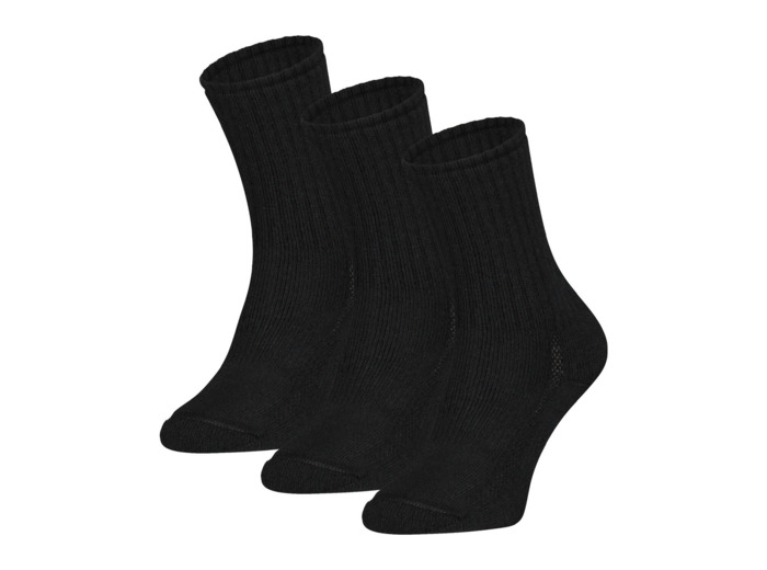 3 Paires de Chaussettes en Laine Mérinos S29 Noir 43/45