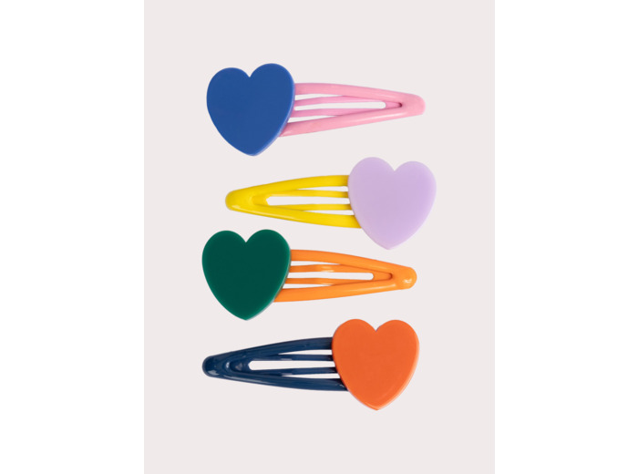 Lot de 4 barrettes curs multicolores pour fille