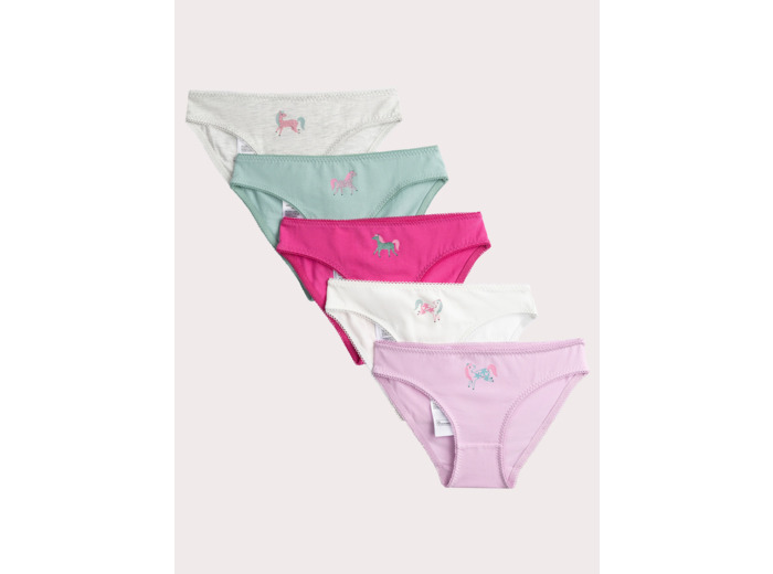 Lot de 5 culottes à motif licorne pour fille