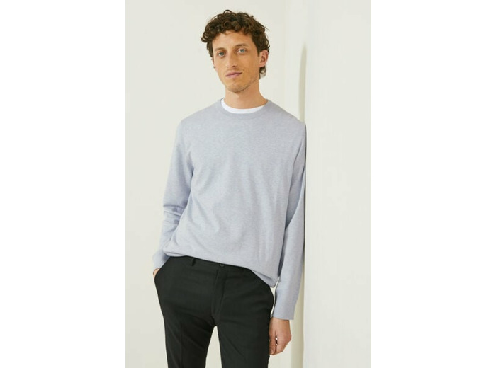 Pull col rond - Bleu moyen
