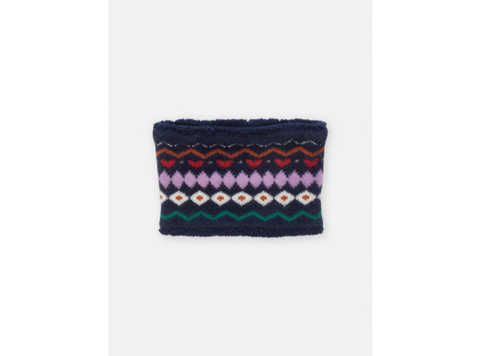 Snood marine à motif jacquard pour fille