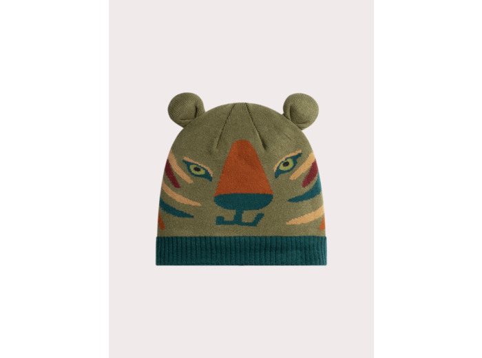 Bonnet vert animation tigre pour garçon