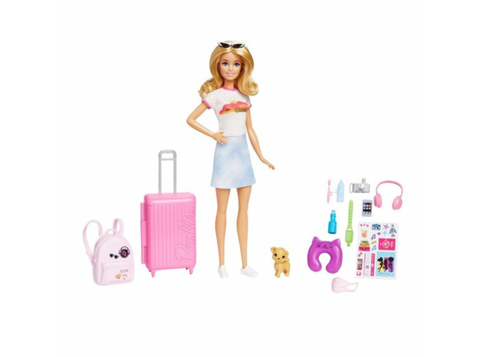 BARBIE - COFFRET POUPÉE MALIBU EN VOYAGE