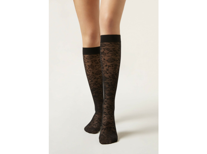 Chaussettes Hautes en Dentelle