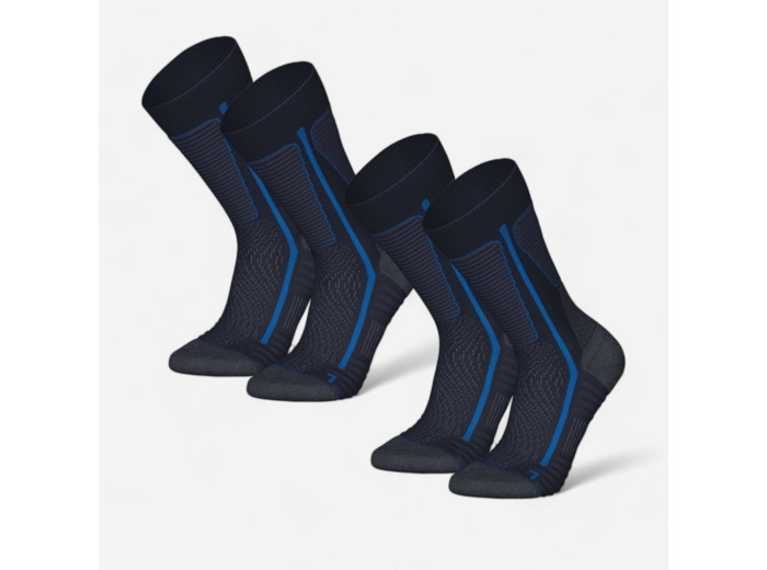 Chaussettes de randonnée chaudes, MH500 Mountain Mid bleu