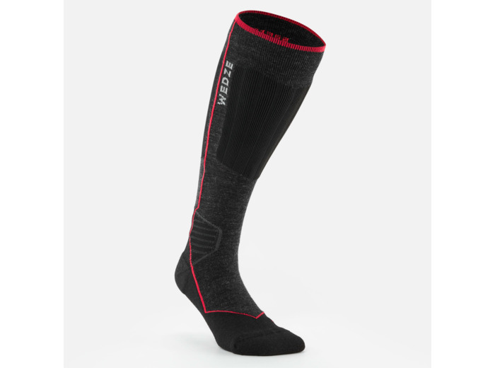 Chaussettes de ski et snowboard laine adulte, 900 WOOL noir