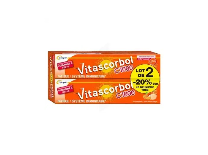 Vitascorbol C 1000 Comprimés Eff 2 Tubes De 20 Nd
