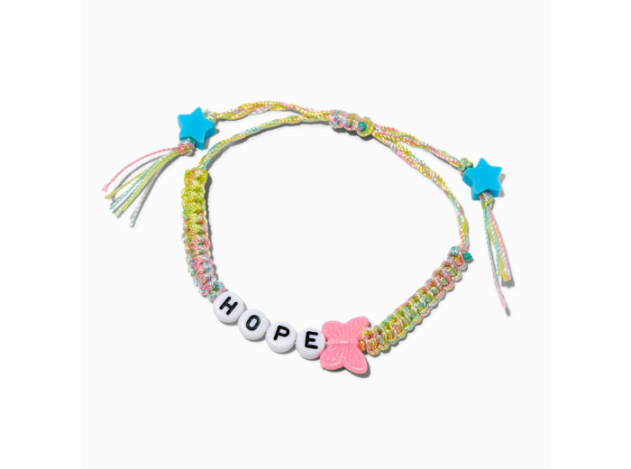 Bracelet tressé de taille réglable « Hope » papillon