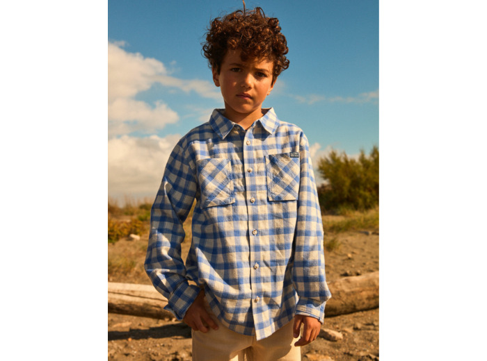 Chemise à Carreaux Bleu