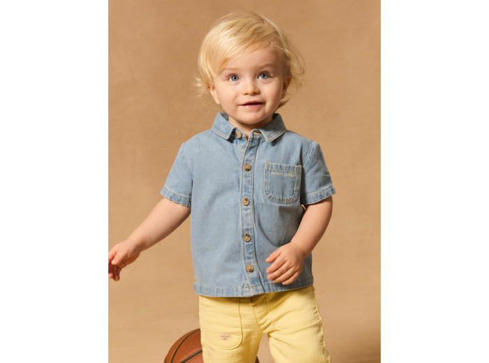 Chemise manches courtes denim