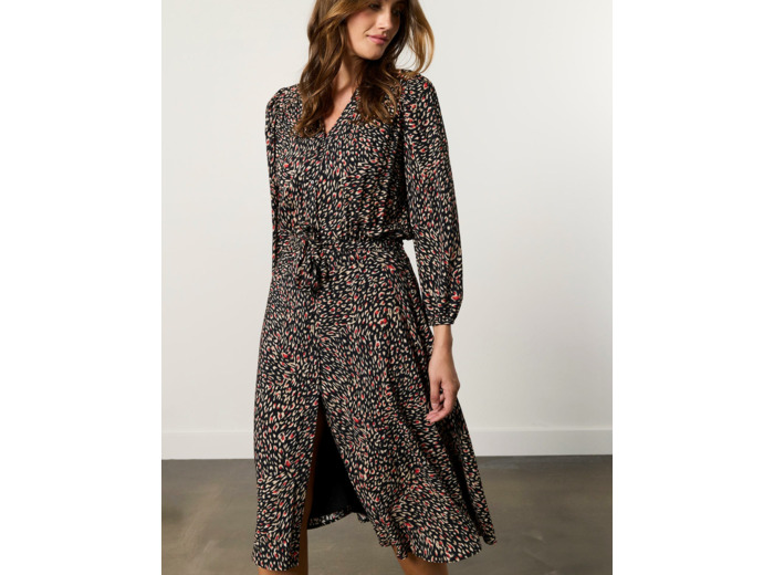 Robe midi imprimée NOIR