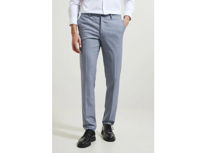 Pantalon de costume slim bi-ton - Bleu foncé