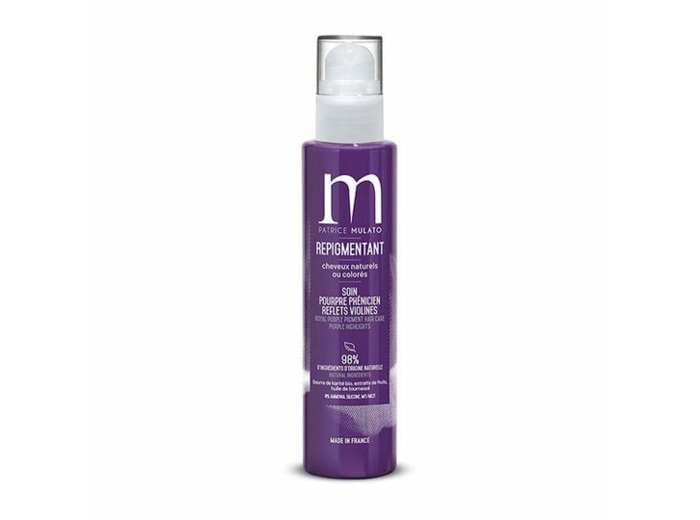 Soin repigmentant cheveux naturels ou colorés pourpre phenicien