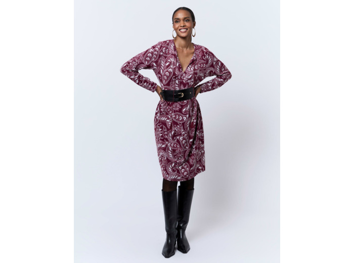 Robe courte imprimée ROUGE