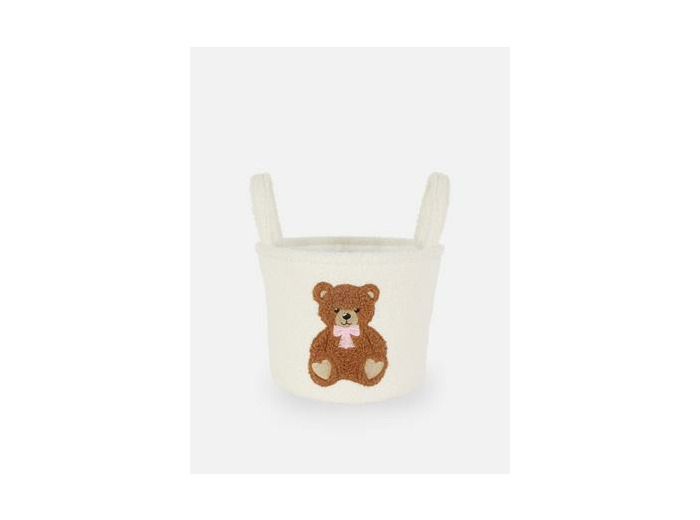 Panier de rangement tufté à motif ours