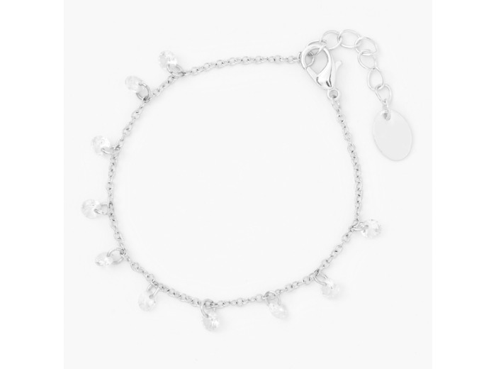 Bracelet à breloques confetti en zircon cubique couleur argentée