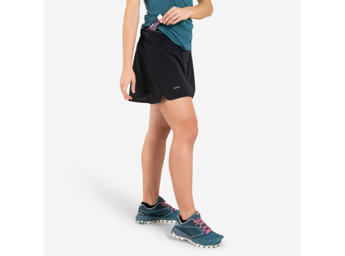 JUPE SHORT DE TRAIL RUNNING FEMME NOIR
