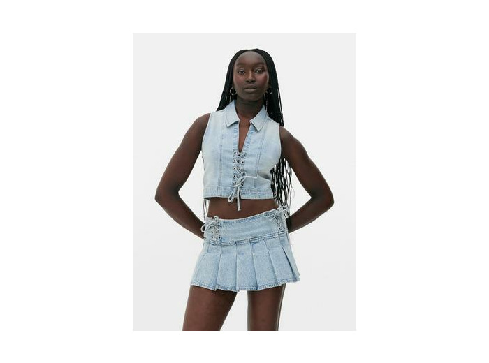 Haut en denim à lacets Rita Ora