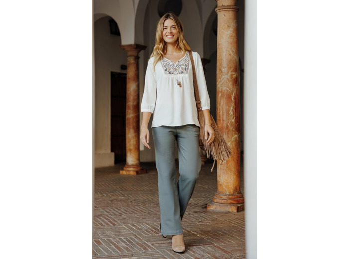 Pantalon large détail pont