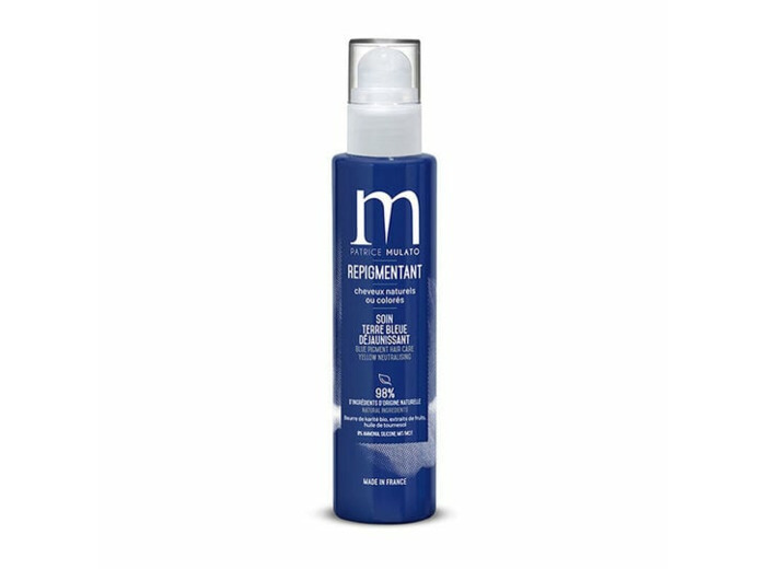 Soin repigmentant cheveux naturels ou colorés terre bleue