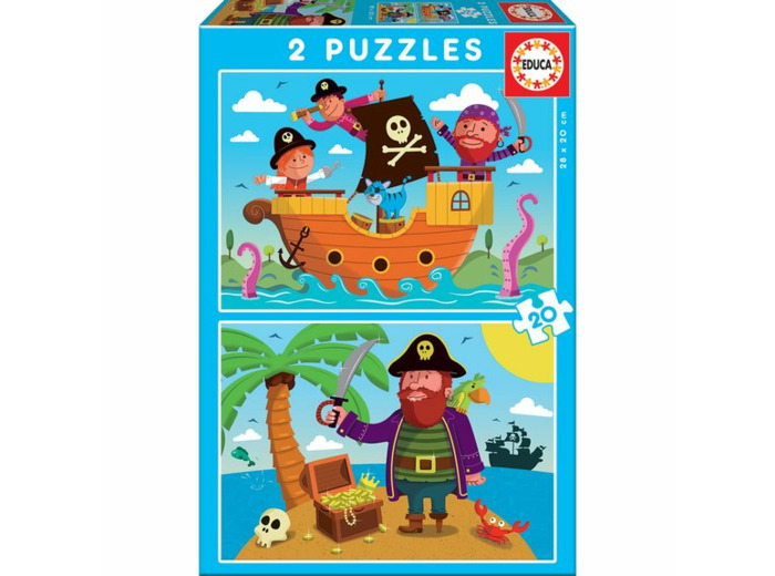 2 puzzles de 20 pièces Pirates