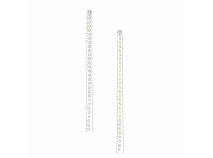 Pendantes linéaires couleur argentés avec strass