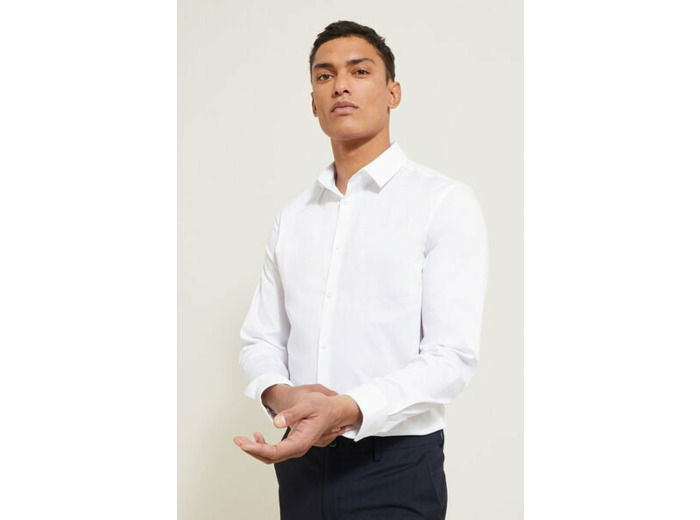 Chemise regular unie en polyamide - Blanc