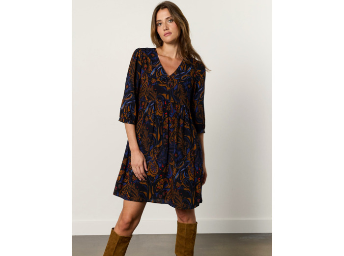 Robe courte imprimée NOIR