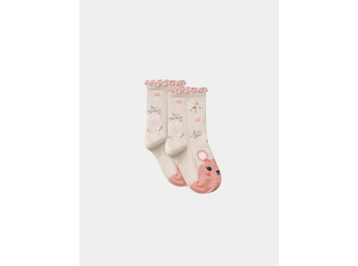 Chaussettes écrues jacquard souris