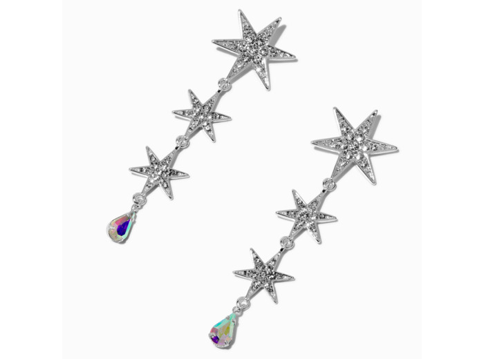 Pendantes étoile large couleur argentée