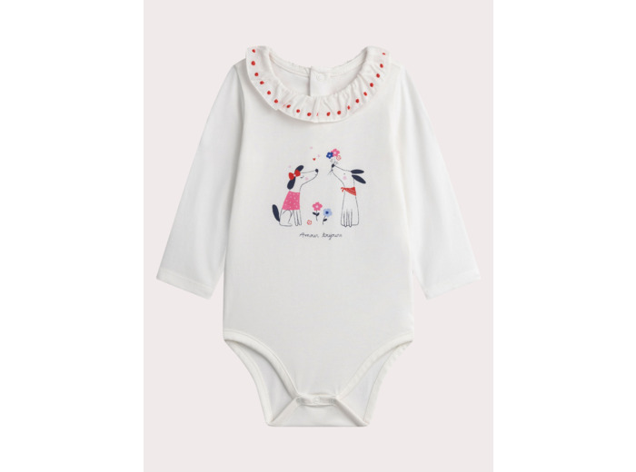 Body à col écru pour bébé fille