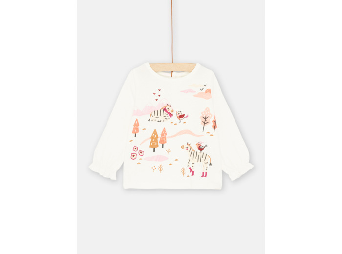 T-shirt blanc à motif nature