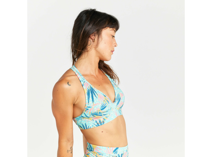 Haut de maillot de bain brassière Femme - Ana leoplant turquoise