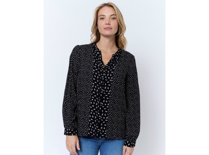 Blouse manches longues imprimée NOIR Femme