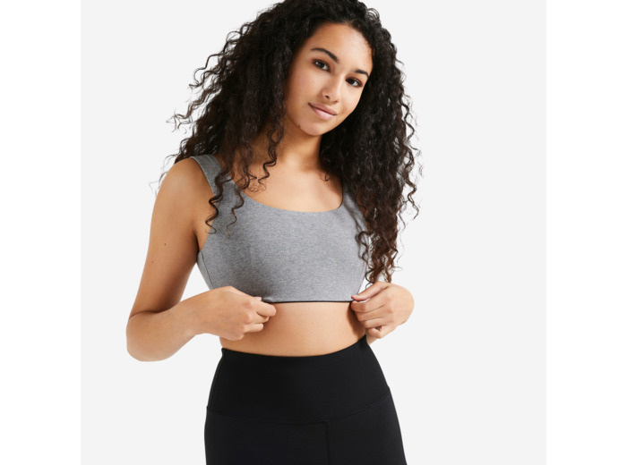 Brassière fitness maintien léger 120 grise