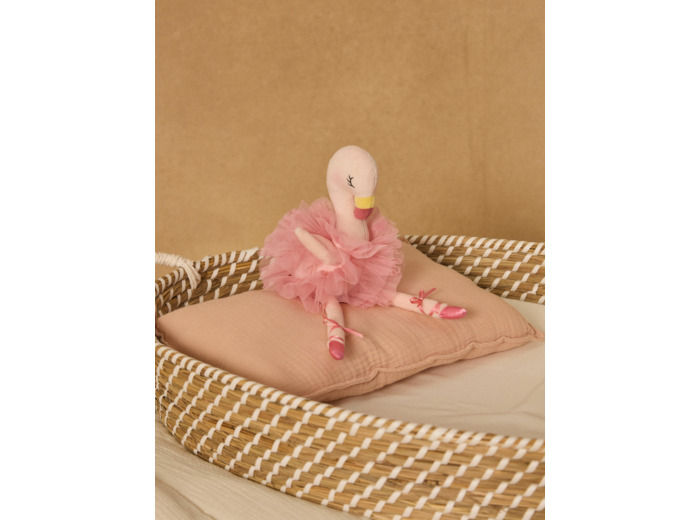Doudou de naissance flamant rose