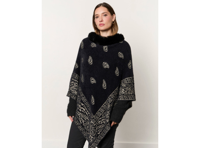 Poncho uni NOIR Femme