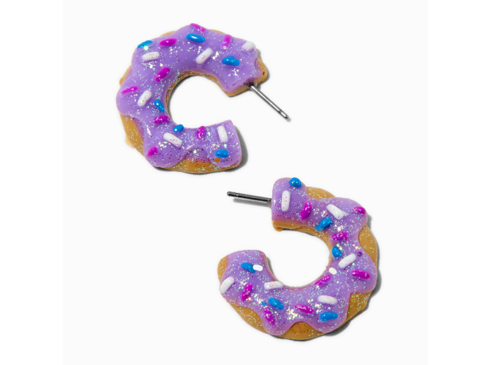 Créoles donuts violets phosphorescents