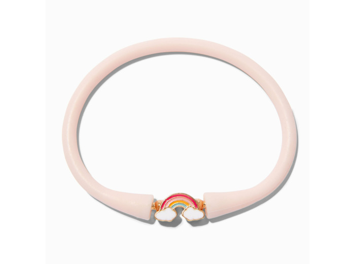 Bracelet en silicone arc-en-ciel rose pastel