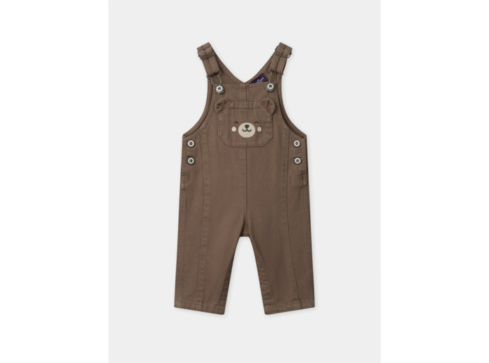 Salopette marron avec poche ours Bébé Garçon