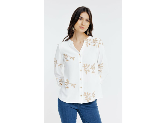 Blouse boutonnée brodée