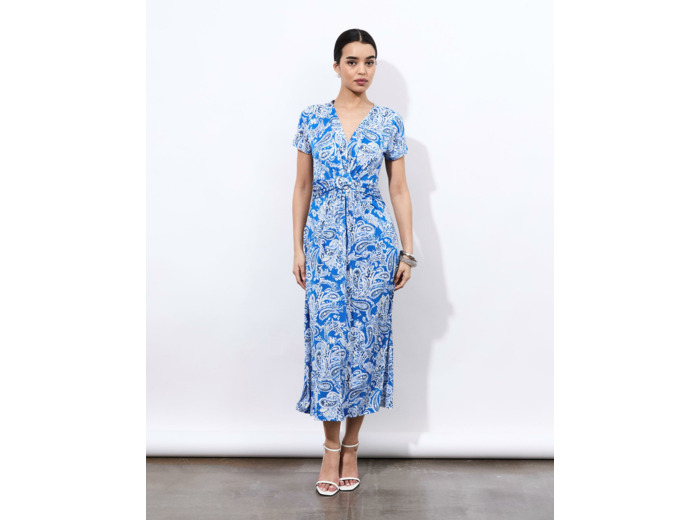 Robe longue imprimée BLEU