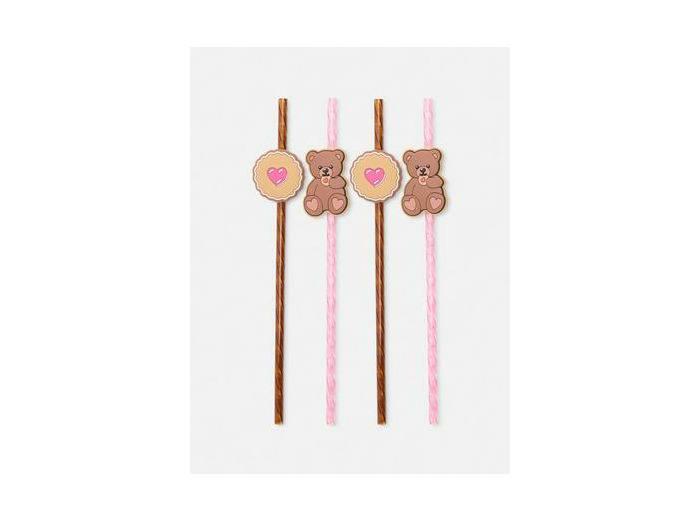 Lot de 4 pailles fantaisie