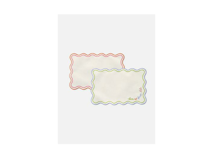 Lot de 2 sets de table à bords festonnés