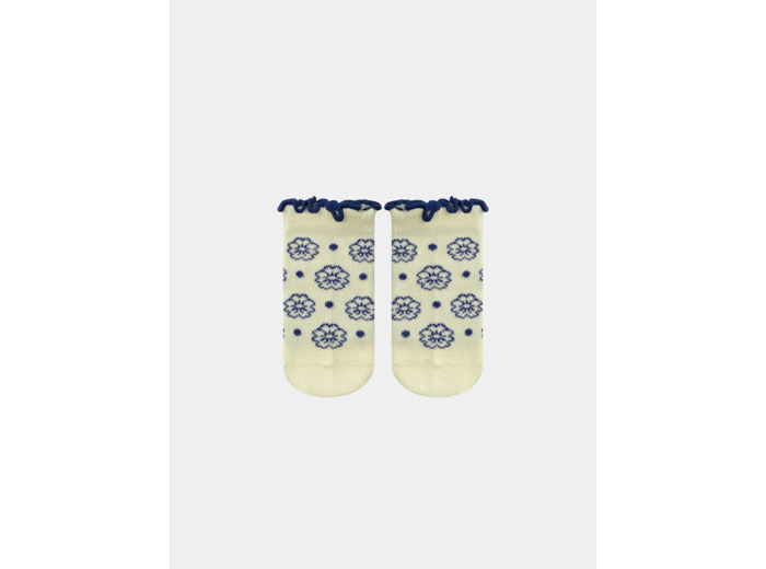 Chaussettes Jacquard Fleur Jaune Pâle